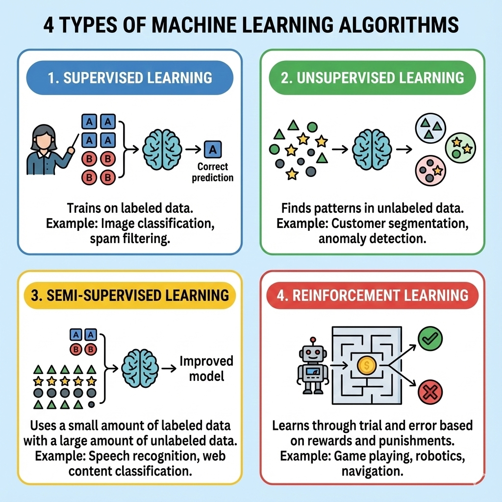 4 Types of Machine Learning Algorithms Explained